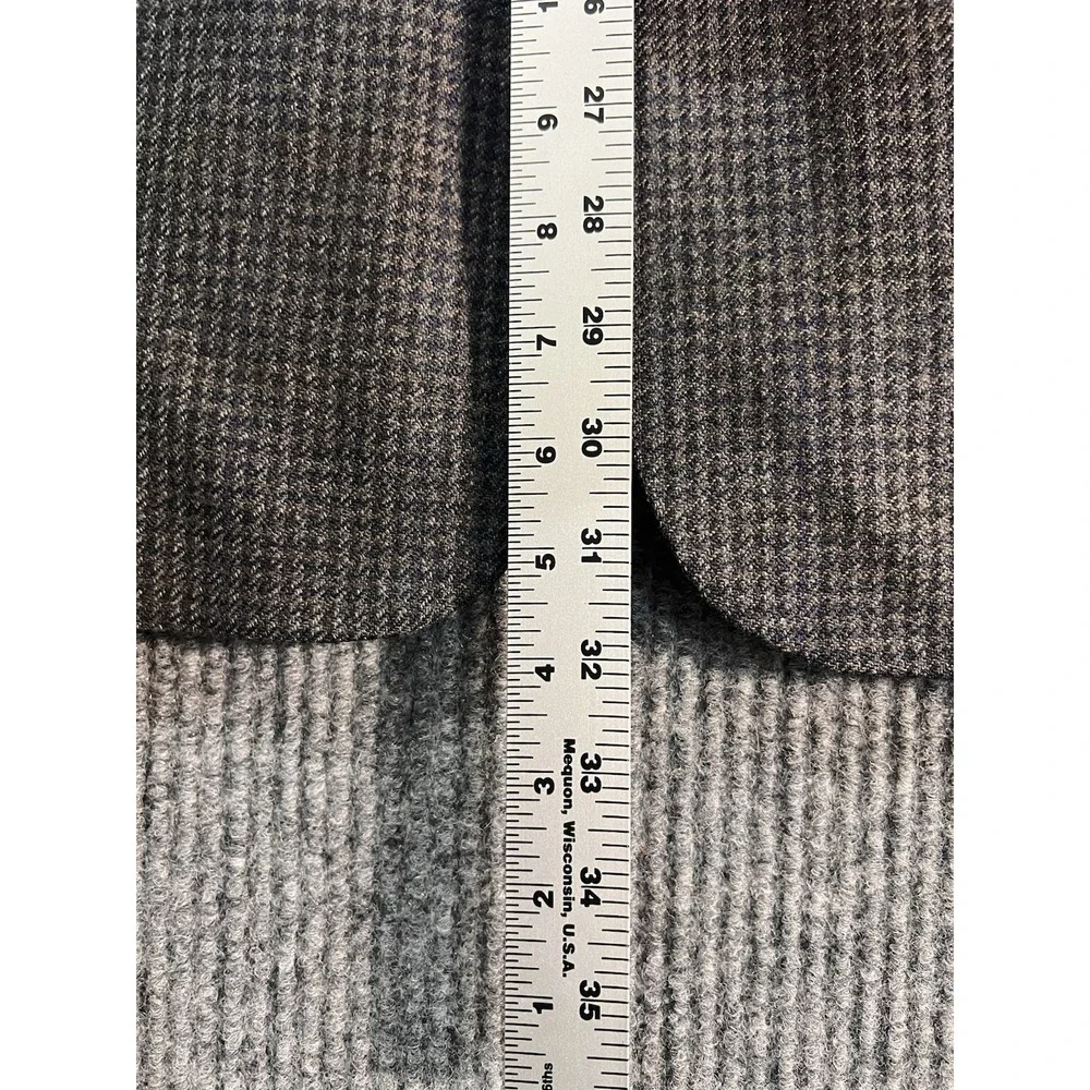 Oscar de la Renta Mens Wool Blazer Sport Coat Houndstooth Gray VTG 80s 40R